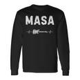 Masa ギター ハートビート 音楽 ギタリスト レトロ ヴィンテージ 長袖Tシャツ ギフトのアイデア