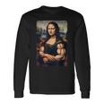 Mona Lisa 上腕二頭筋 ボディービル ジム ワークアウト 面白い モナリザ 長袖Tシャツ ギフトのアイデア