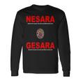 Nesara Gesara、赤い文字。 長袖Tシャツ ギフトのアイデア