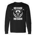 No Pain No Gain ウェイトリフティング ワークアウト ジム 引用 ジム フィットネス 長袖Tシャツ ギフトのアイデア