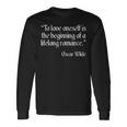 Oscar Wilde シャツ To Love Yourself 引用 長袖Tシャツ ギフトのアイデア