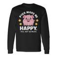 Pigs Make You Happymile かわいい 子豚 恋人 おもしろ豚 長袖Tシャツ ギフトのアイデア