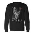 Pitbull 野生の犬テリアの肖像画 ブルドッグ 犬の飼い主 ピットブル 長袖Tシャツ ギフトのアイデア