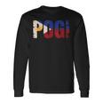 Pogi フィリピンのスラングとフィリピン国旗。 長袖Tシャツ ギフトのアイデア