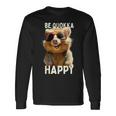 Be Quokka Happy クオッカ・ビー・クオッカ・ハッピー＆クオッカとスマイル 長袖Tシャツ ギフトのアイデア