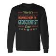 Retro Badge Worlds Best Geoscientist 長袖Tシャツ ギフトのアイデア
