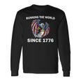 Running The Worldince 1776 アメリカンイーグル アメリカ国旗 長袖Tシャツ ギフトのアイデア