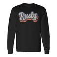 Rusty 名前入りシャツ カスタムレタリング 70年代 長袖Tシャツ ギフトのアイデア