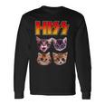 Hiss Cat Cat Lover Kittens Rock Music Cat Hiss 長袖Tシャツ ギフトのアイデア