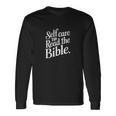 Self Care Tip Read The Bible 信仰のインスピレーション 長袖Tシャツ ギフトのアイデア