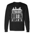 Straight Outta Atlanta 都市のシルエット 長袖Tシャツ ギフトのアイデア