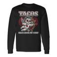 Taco Lovers バレンタインデー シュガースカル キューピッド メキシカンアート 長袖Tシャツ ギフトのアイデア