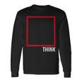 Think Outside The Box 哲学者、本好き、オタクのためのデザイン 長袖Tシャツ ギフトのアイデア