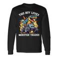 This Boy Loves Monster Trucks 恐竜モンスタートラック 長袖Tシャツ ギフトのアイデア