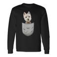 Westie ホワイトハイランドテリアポケット 犬の飼い主用 長袖Tシャツ ギフトのアイデア