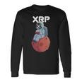 Xrpかわいい月の男暗号通貨電話トレーダー 長袖Tシャツ ギフトのアイデア