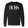 「The Real Boss」メンズ&レディース アンティーク調グラフィックtシャツ 長袖Tシャツ ギフトのアイデア