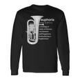 「Euphoria」吹奏楽のためのユーフォニアムユーモア 面白いユーフォニアム 長袖Tシャツ ギフトのアイデア