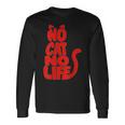 「No Cat No Life」シルエットキャット 長袖Tシャツ ギフトのアイデア