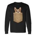 おもしろ犬好きギフトウェルシュ・コーギー・イン・マイ・ユア・ポケット 長袖Tシャツ ギフトのアイデア