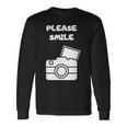 お願い スマイル アート オブ 写真 カメラマン カメラマン 長袖Tシャツ ギフトのアイデア