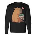 かわいい カピバラ ドリンク バブルティー カワイイ Capy Lover キッズ ガールズ 長袖Tシャツ ギフトのアイデア