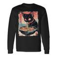 かわいい 黒猫 ラブ ラーメン カワイイ ねこ アニメ 日本語 長袖Tシャツ ギフトのアイデア