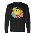 かわいいスマイルフェイス 花 ハッピーフェイス 花 ハート キッズ ガールズ 長袖Tシャツ ギフトのアイデア