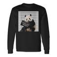 かわいいパンダの顔写真 犯罪者パンダ 長袖Tシャツ ギフトのアイデア