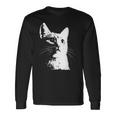 かわいい猫のポートレートデザイン。 長袖Tシャツ ギフトのアイデア