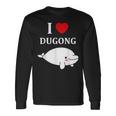 かわいい面白いシンプルなジュゴンの魚を引用します。 I Love Dugong 長袖Tシャツ ギフトのアイデア