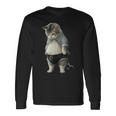 ぽっちゃり猫 お腹が大きい猫 ユーモア Fat Cat 長袖Tシャツ ギフトのアイデア