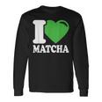 アイラブ抹茶キュートファニー抹茶ハート付き抹茶 長袖Tシャツ ギフトのアイデア