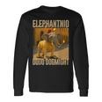 イタリアンブレインロットキャラクター エレファントニオ・ドードー ドッグマイ・ミーム 長袖Tシャツ ギフトのアイデア