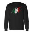 イタリア国旗 トリコロール イタリアバナー 長袖Tシャツ ギフトのアイデア