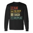 イートスリープダッシュリピートビデオゲームジオメトリビデオゲーマー 長袖Tシャツ ギフトのアイデア