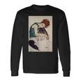 エゴン・シーレ作「膝を曲げた座る女」1917 長袖Tシャツ ギフトのアイデア