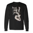 エレキギターを弾く猫 面白い猫ロッカー ロックショーで 長袖Tシャツ ギフトのアイデア