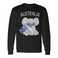 オーストラリアの国旗がかわいいコアラ 長袖Tシャツ ギフトのアイデア