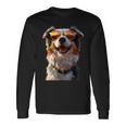 オーストラリアン・シェパード＆サングラス 愛犬家 シェパード 長袖Tシャツ ギフトのアイデア