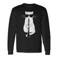 オーボエで遊ぶサングラスをかけた猫 長袖Tシャツ ギフトのアイデア