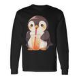 カワイイ ペンギンドリンク バブルティー ペンギンボバ 長袖Tシャツ ギフトのアイデア