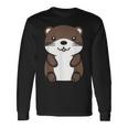カワウソの赤ちゃん 動物 かわいい シンプルな小さなカワウソ 長袖Tシャツ ギフトのアイデア