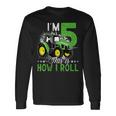 キッズ I Am 5 This Is How I Roll One Years Old Tractor 5歳の誕生日 長袖Tシャツ ギフトのアイデア