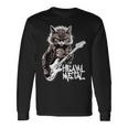 ギターを弾く猫 ヘヴィメタル ロックキャット おもしろギタリスト 長袖Tシャツ ギフトのアイデア
