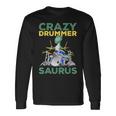クレイジードラマー ザウルス ドラムプレーヤー ドラム 音楽プレーヤー 恐竜 長袖Tシャツ ギフトのアイデア