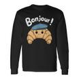 クロワッサン ボンジュール フレンチ 挨拶 フランス ベーキング 朝食 長袖Tシャツ ギフトのアイデア