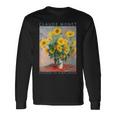 クロード モネ 面白いtシャツ 花 名作 アート ひまわりのブーケ 絵画 メンズ レディース 面白い 服 長袖Tシャツ ギフトのアイデア