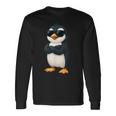 クールなペンギン漫画面白い動物サングラス付き 長袖Tシャツ ギフトのアイデア
