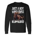 コモドドラゴンを愛するただの少年 男の子 キッズ 長袖Tシャツ ギフトのアイデア